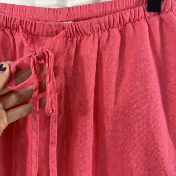 A New Day Coral Linen Wide Leg Pull On Drawstring Pants Womens Size S Beach - Picture 9 of 14